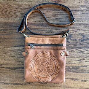 Patricia Nash Tan Leather Crossbody Bag